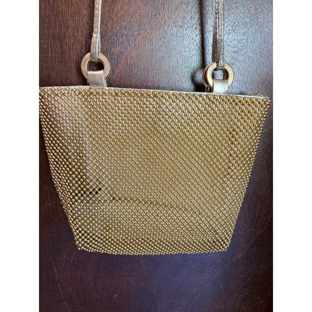 Vintage Bags by Marlo Gold Metal Mesh Evening Bag Metallic Shoulder Purse Retro - Picture 4 of 15